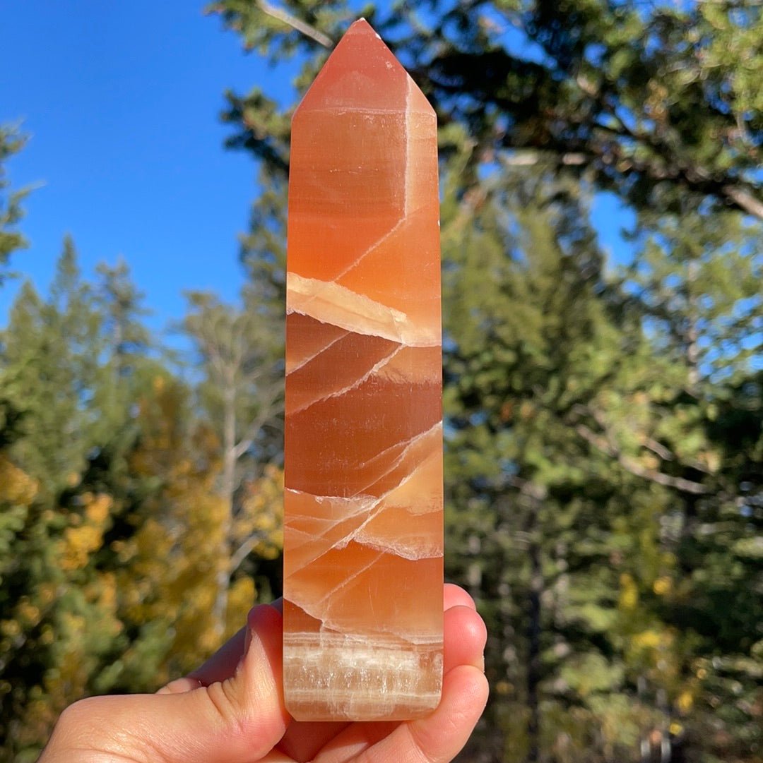 Honey Calcite Tower - 64 - Starseed Collective