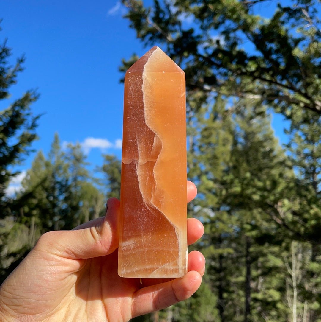 Honey Calcite Tower - 78 - Starseed Collective
