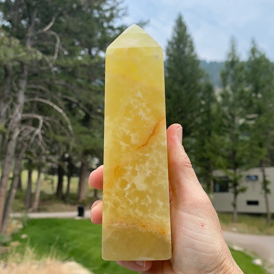 Lemon Calcite Tower - 90 - Starseed Collective