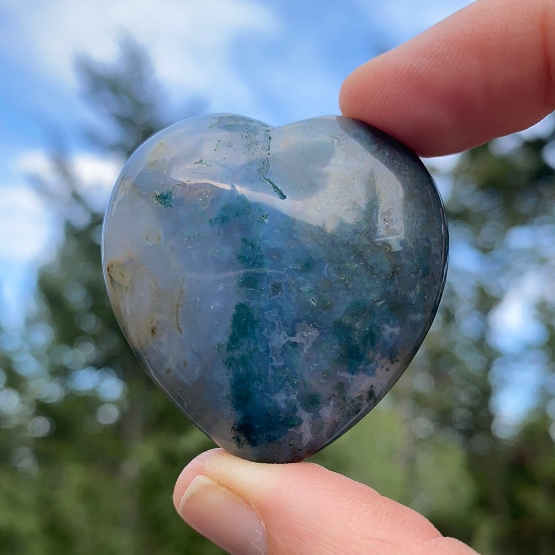 Moss Agate Heart - 14A - Starseed Collective