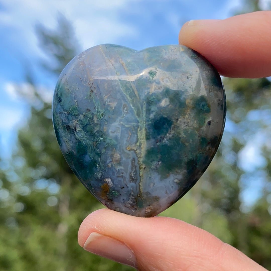 Moss Agate Heart - 14B - Starseed Collective