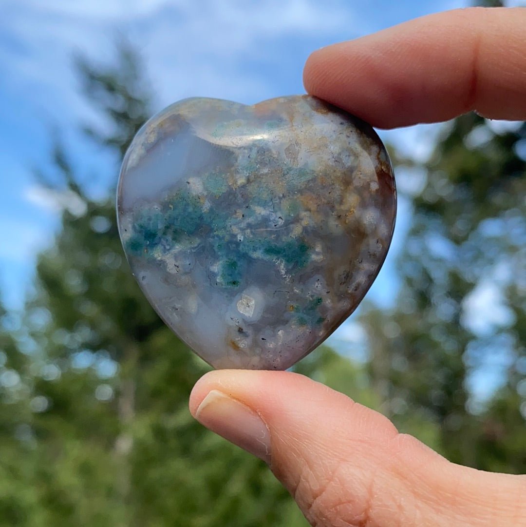 Moss Agate Heart - 14C - Starseed Collective