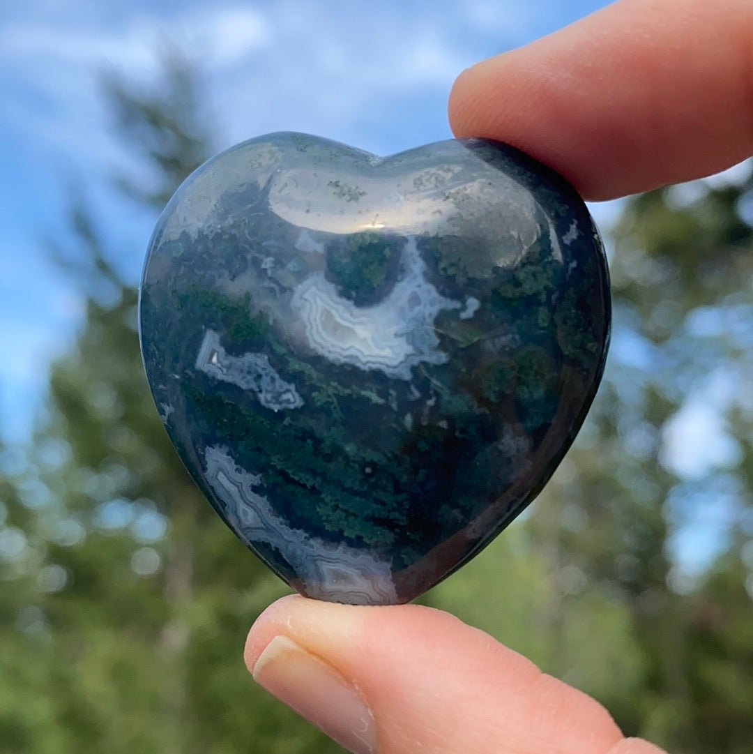 Moss Agate Heart - 14D - Starseed Collective