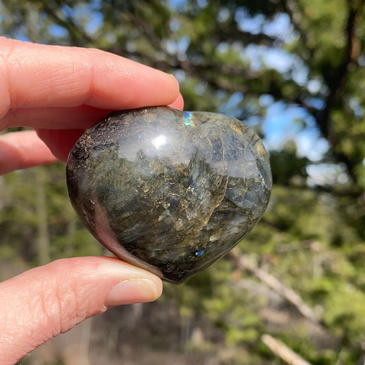Natural Labradorite Heart - 22 - Starseed Collective