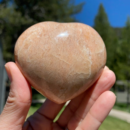 Peach Moonstone Heart - 39 - Starseed Collective