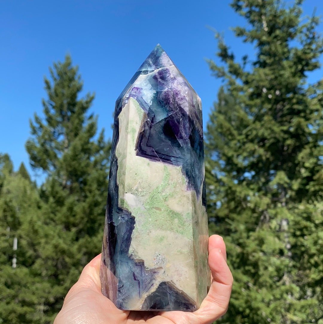 Purple Rainbow Fluorite Tower - 362 - Starseed Collective