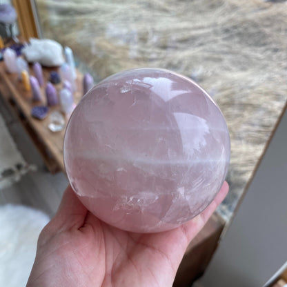 Rose Quartz Sphere - 326 - Starseed Collective
