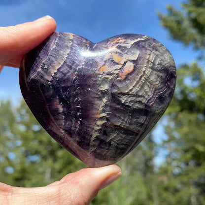 Silky Fluorite Heart - 56 - Starseed Collective