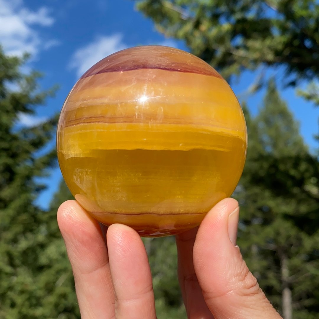 Yellow Fluorite Sphere - 183 - Starseed Collective